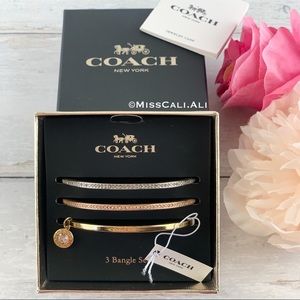 NWT COACH 3PC Set of Bangles Bracelet - GIFT BOX